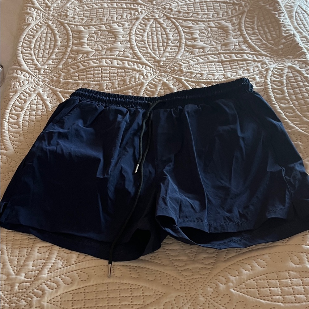 Men Navy Blue Shorts-Swim